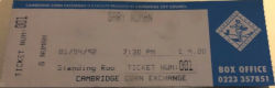 Gary Numan Cambridge Ticket 1992